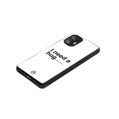 hug me white back phone cover | glass case for nothing phone 2