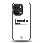 hug me white back phone cover | glass case for oneplus nord 3