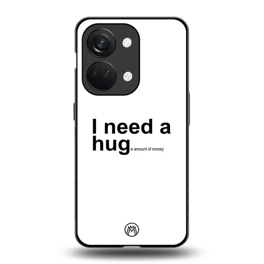 hug me white back phone cover | glass case for oneplus nord 3
