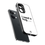 hug me white back phone cover | glass case for oneplus nord 3