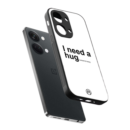 hug me white back phone cover | glass case for oneplus nord 3