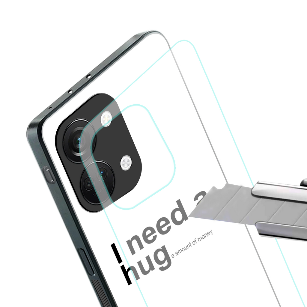 hug me white back phone cover | glass case for oneplus nord 3