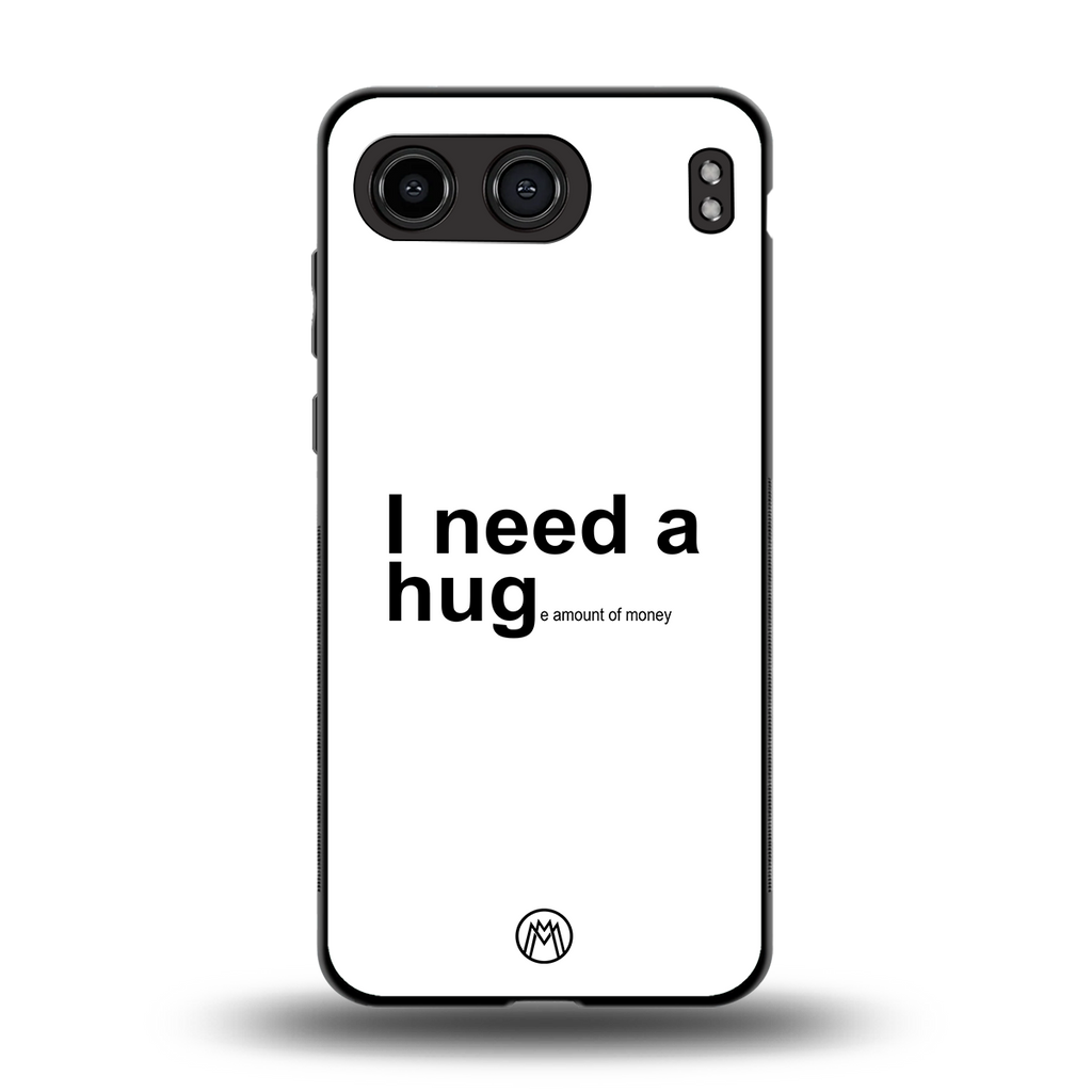 hug me white back phone cover | glass case for oneplus nord 4