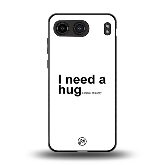 hug me white back phone cover | glass case for oneplus nord 4
