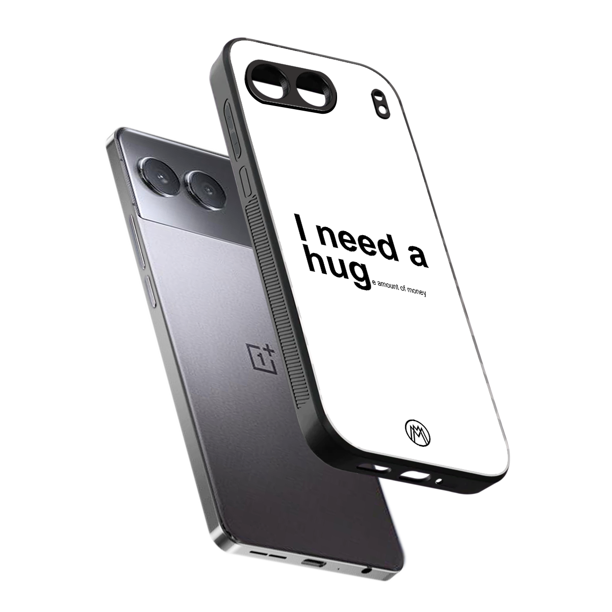 hug me white back phone cover | glass case for oneplus nord 4