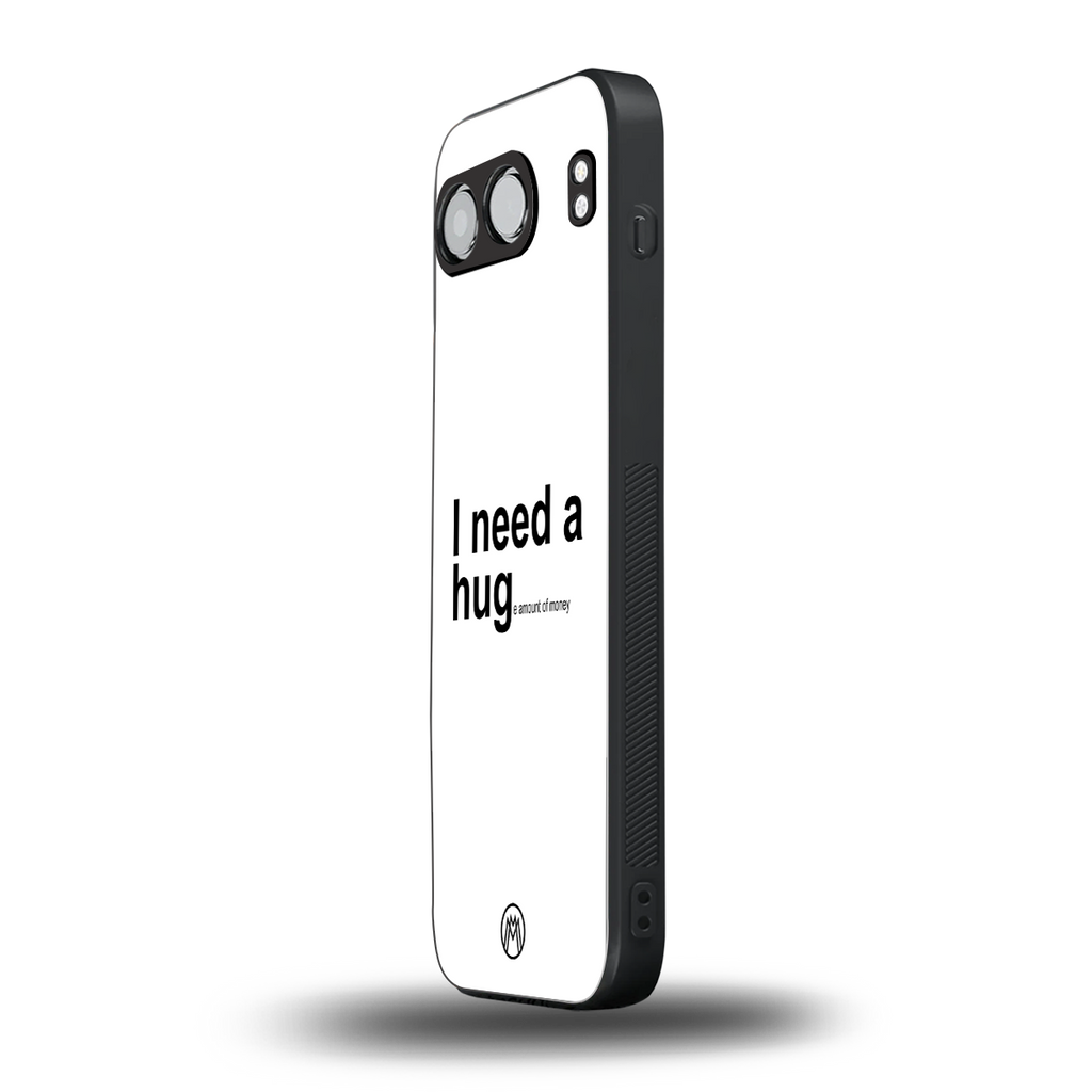 hug me white back phone cover | glass case for oneplus nord 4