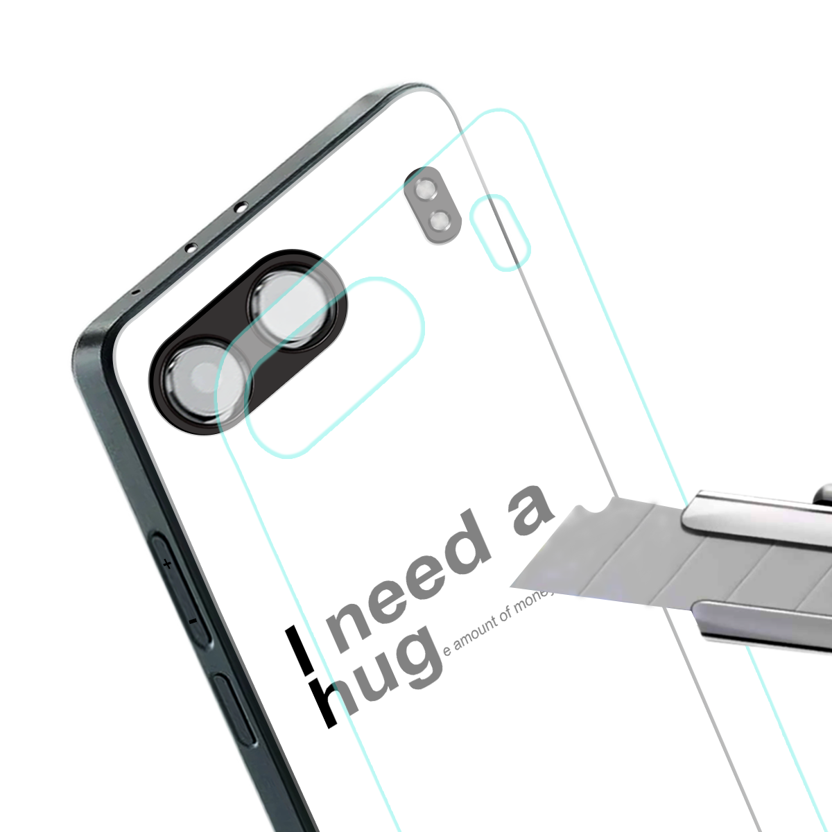 hug me white back phone cover | glass case for oneplus nord 4