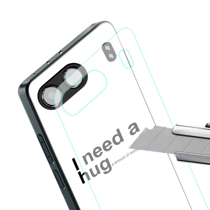 hug me white back phone cover | glass case for oneplus nord 4