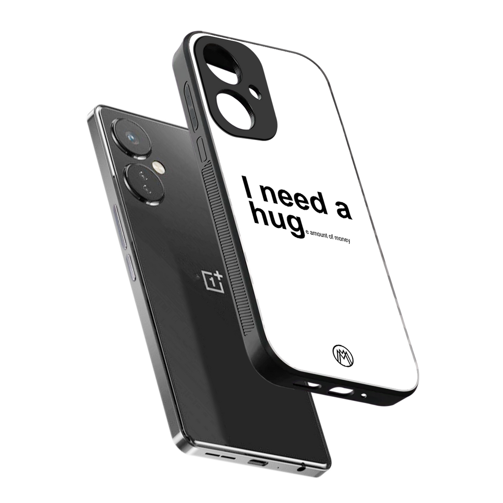 hug me white back phone cover | glass case for oneplus nord ce 3