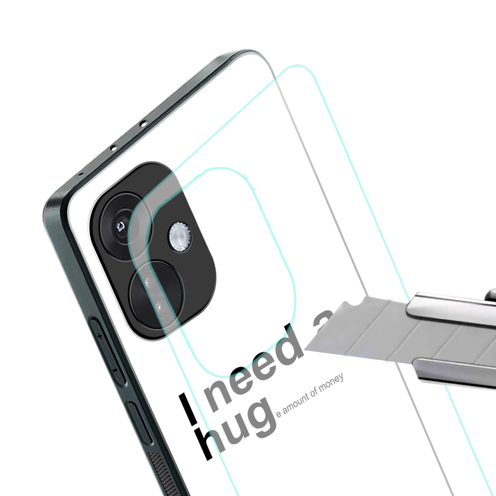 hug me white back phone cover | glass case for oneplus nord ce 3
