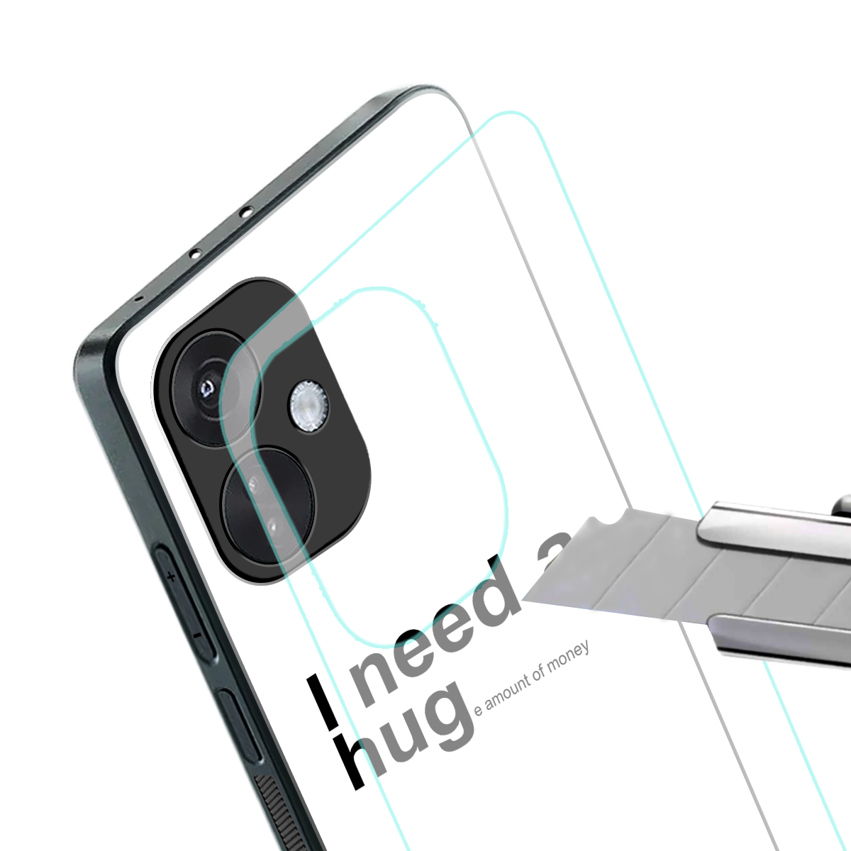 hug me white back phone cover | glass case for oneplus nord ce 3
