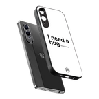 hug me white back phone cover | glass case for oneplus nord ce 4 lite