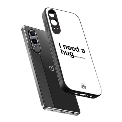 hug me white back phone cover | glass case for oneplus nord ce 4 lite