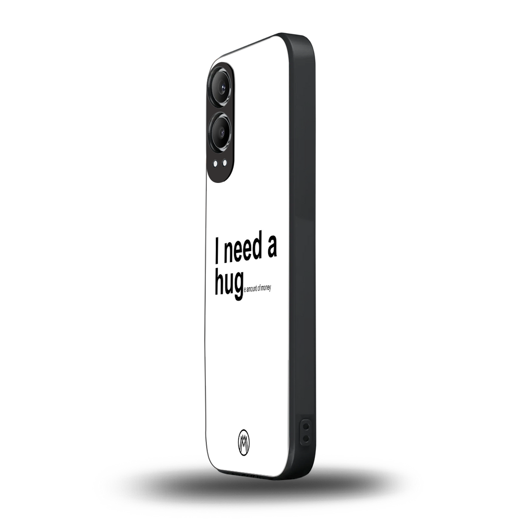 hug me white back phone cover | glass case for oneplus nord ce 4 lite