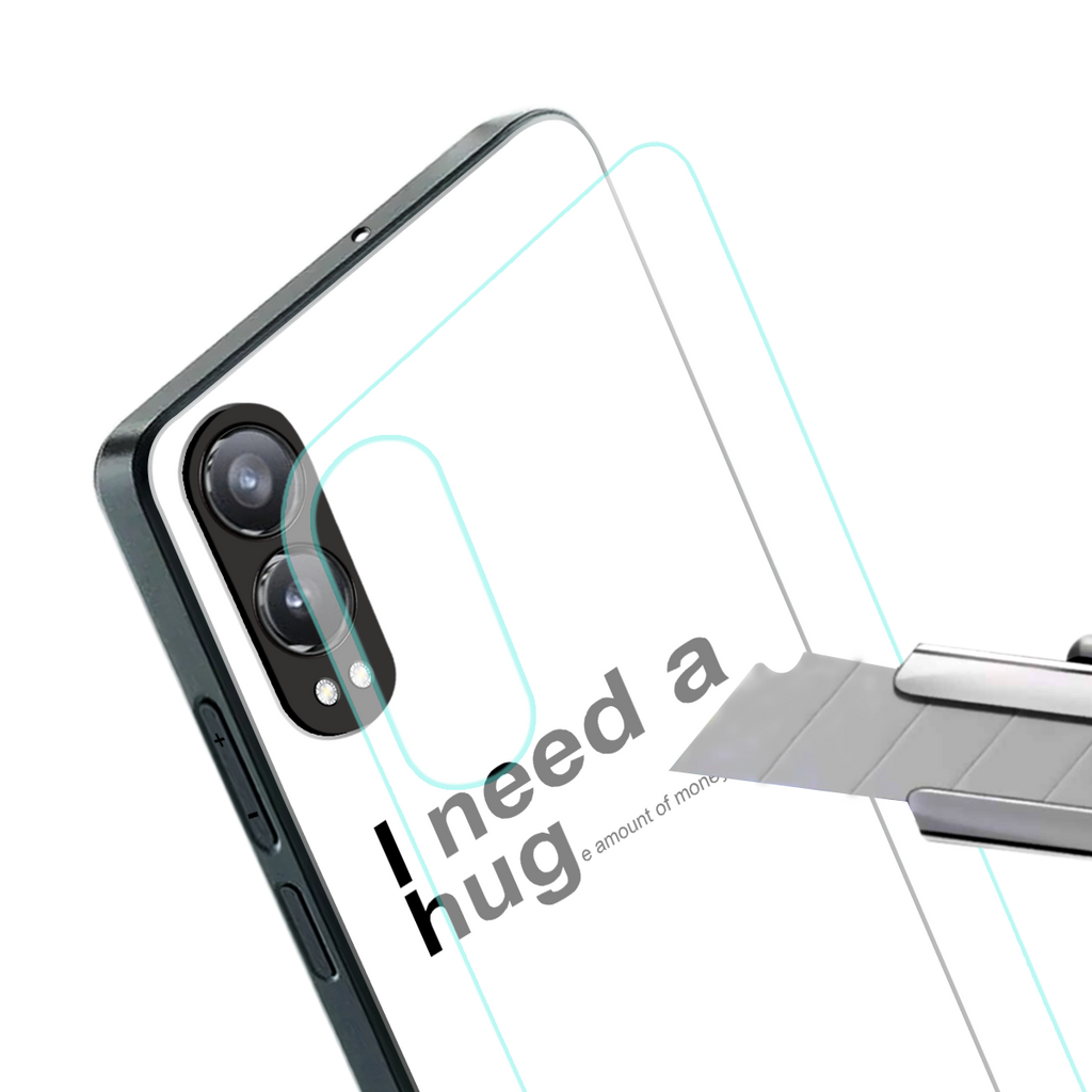 hug me white back phone cover | glass case for oneplus nord ce 4 lite