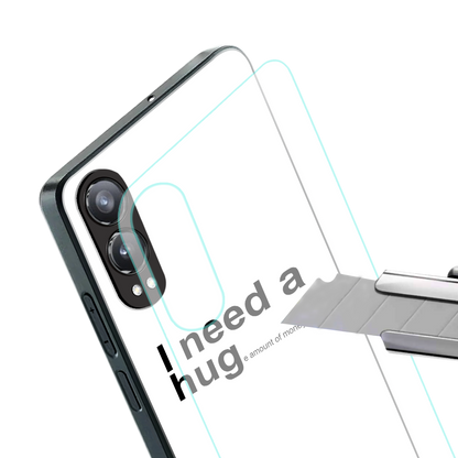 hug me white back phone cover | glass case for oneplus nord ce 4 lite