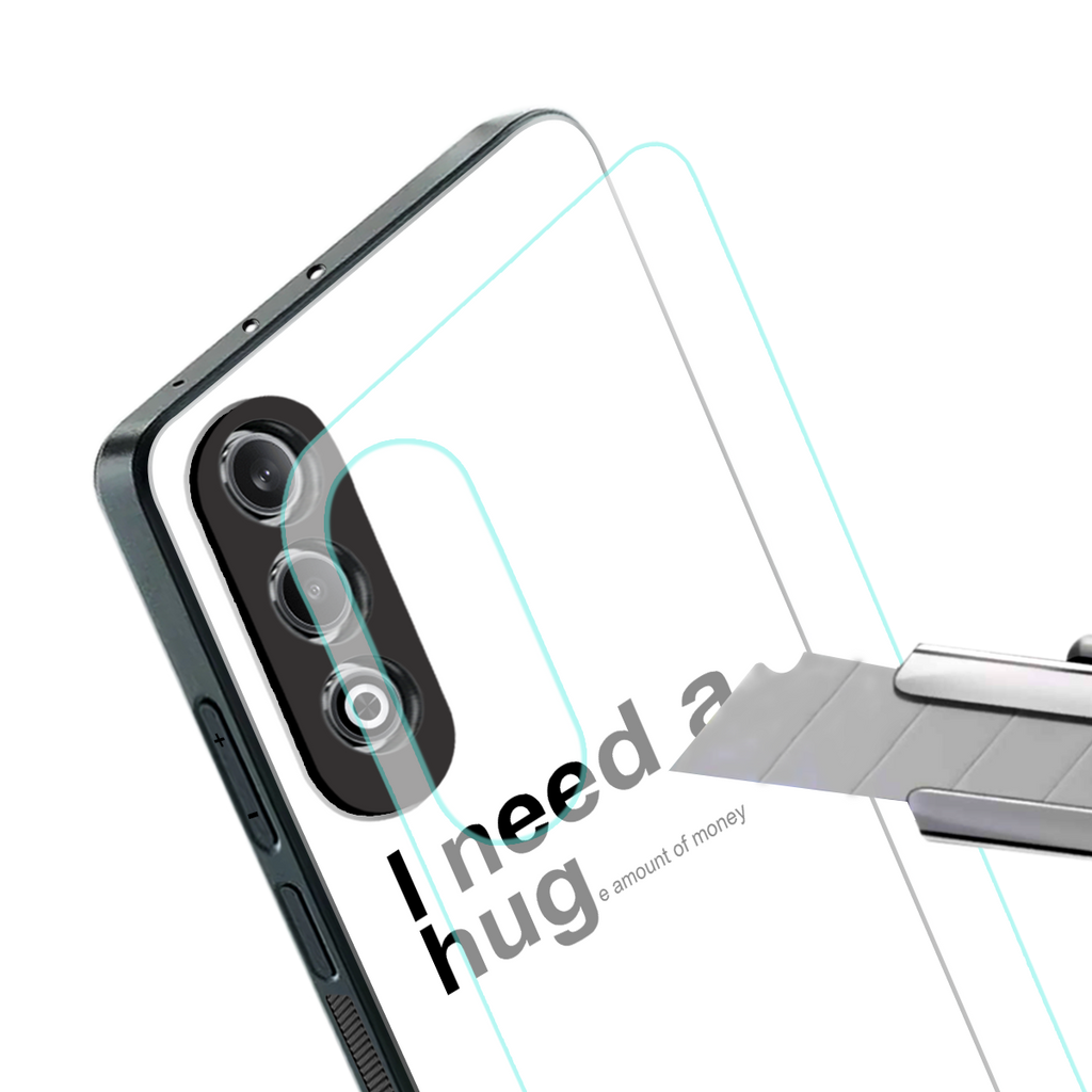 hug me white back phone cover | glass case for oneplus nord ce 4