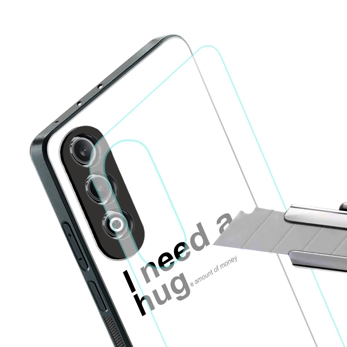 hug me white back phone cover | glass case for oneplus nord ce 4