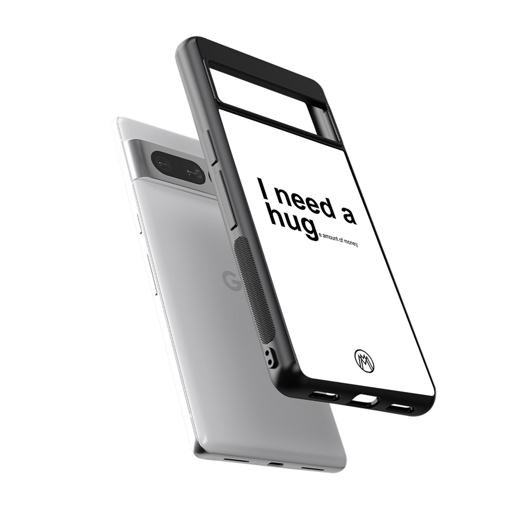 hug me white back phone cover | glass case for google pixel 7 pro