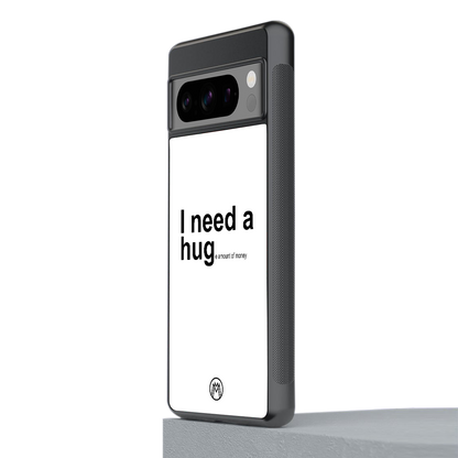 hug me white back phone cover | glass case for google pixel 8 pro