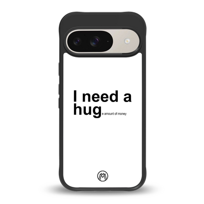 hug me white back phone cover | glass case for google pixel 9