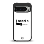 hug me white back phone cover | glass case for google pixel 9 pro