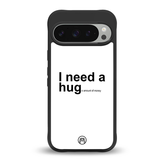 hug me white back phone cover | glass case for google pixel 9 pro xl