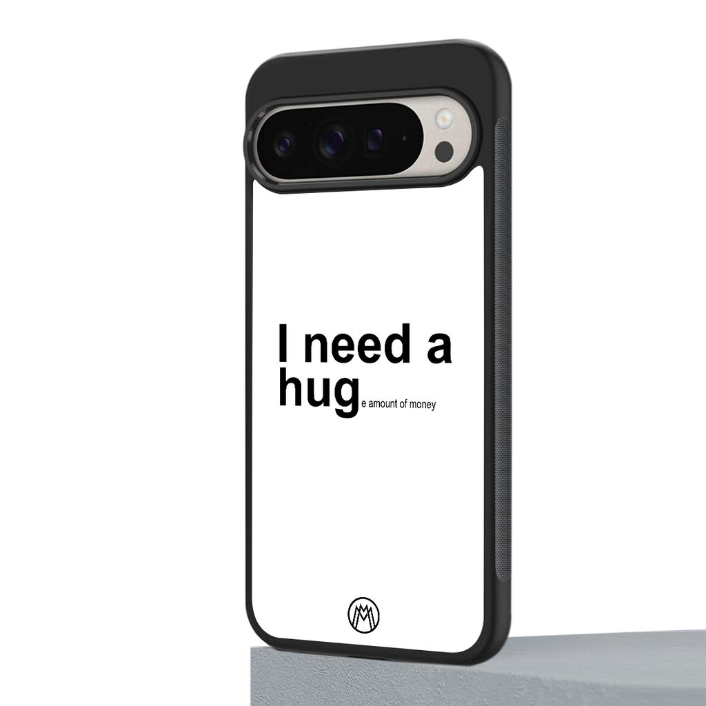 hug me white back phone cover | glass case for google pixel 9 pro