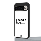 hug me white back phone cover | glass case for google pixel 9 pro