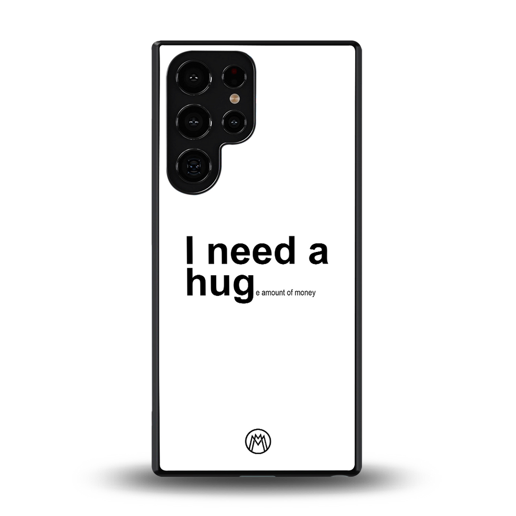 hug me white back phone cover | glass case for samsung galaxy s25 ultra