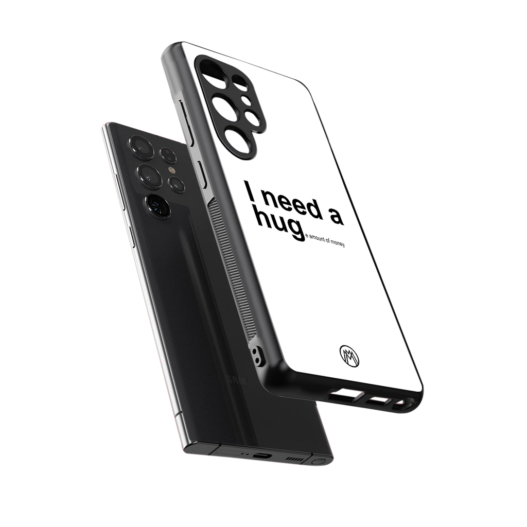 hug me white back phone cover | glass case for samsung galaxy s25 ultra