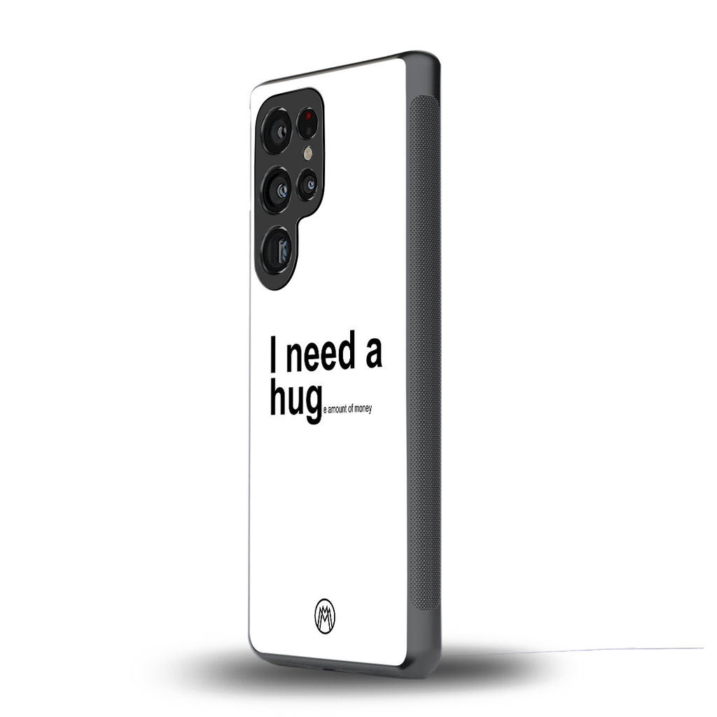 hug me white back phone cover | glass case for samsung galaxy s25 ultra