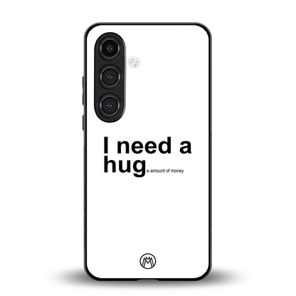 hug me white back phone cover | glass case for samsung galaxy s24 fe