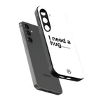 hug me white back phone cover | glass case for samsung galaxy s25 plus
