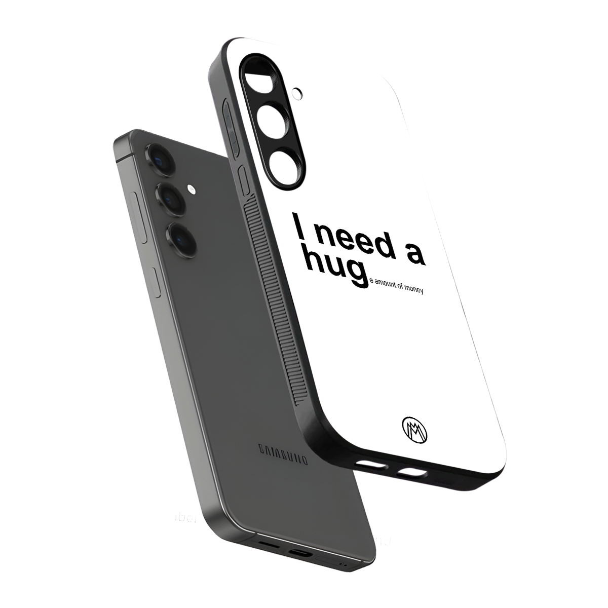 hug me white back phone cover | glass case for samsung galaxy s24 plus