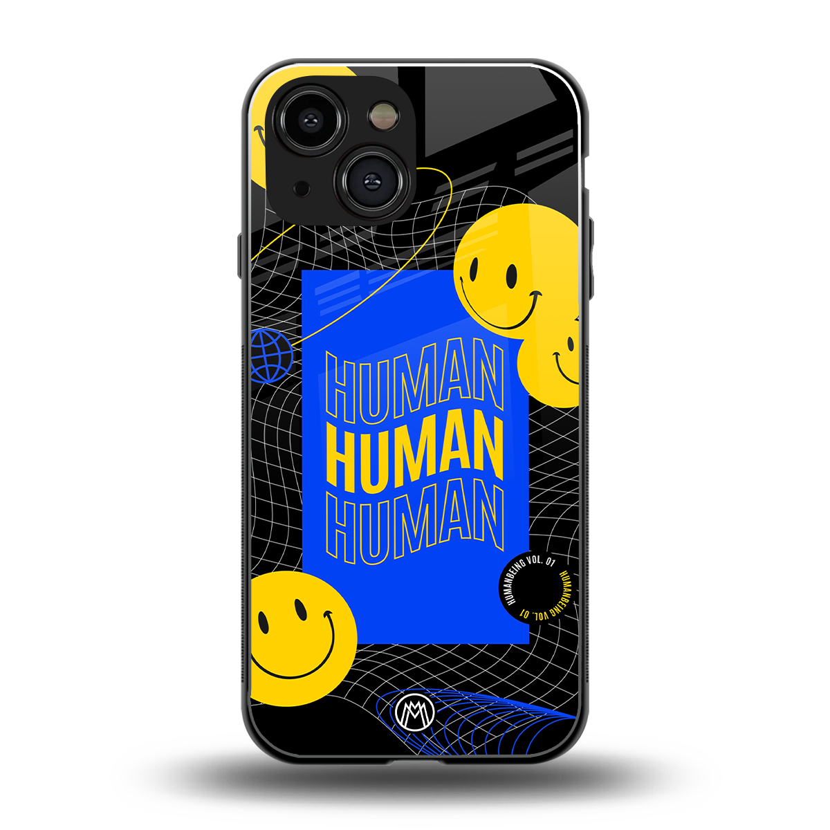 human being back phone cover | glass case for iphone 13 mini