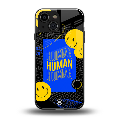 human being back phone cover | glass case for iphone 13 mini
