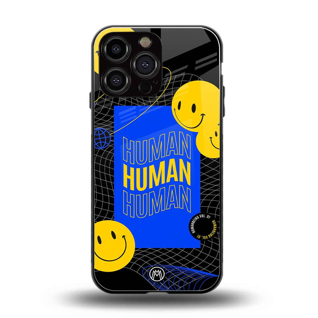 human being back phone cover | glass case for iphone 13 pro max