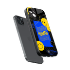 human being back phone cover | glass case for iphone 14 plus