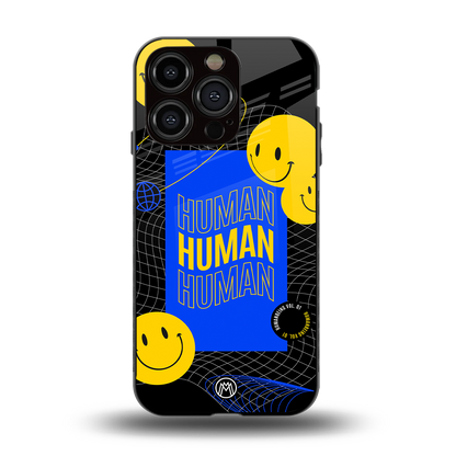 human being back phone cover | glass case for iphone 15 pro