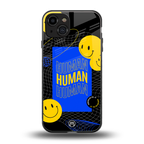 human being back phone cover | glass case for iphone 15