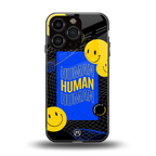 human being back phone cover | glass case for iphone 16 pro