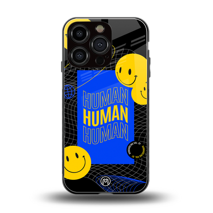 human being back phone cover | glass case for iphone 16 pro