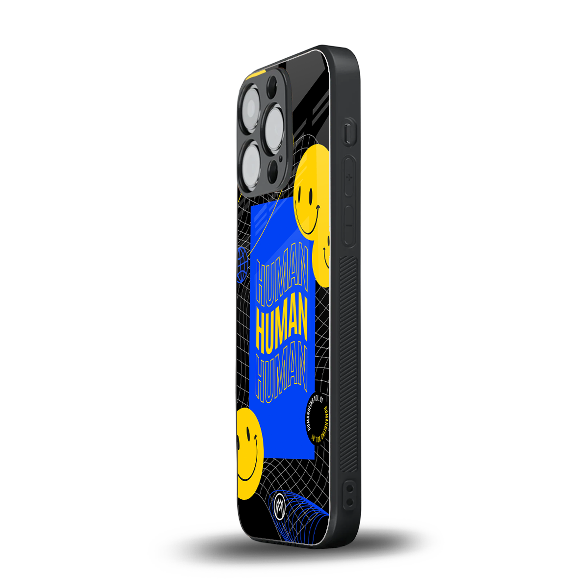 human being back phone cover | glass case for iphone 16 pro