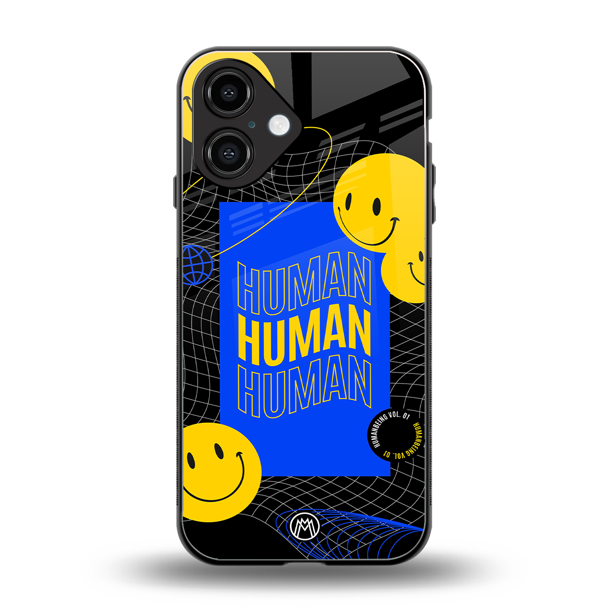 human being back phone cover | glass case for iphone 16