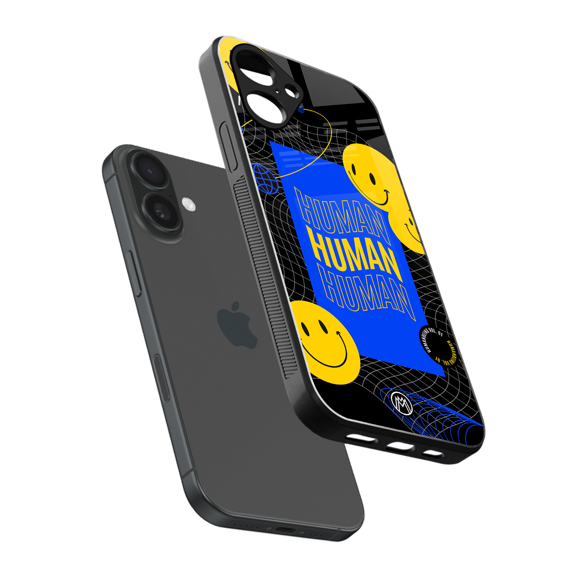 human being back phone cover | glass case for iphone 16