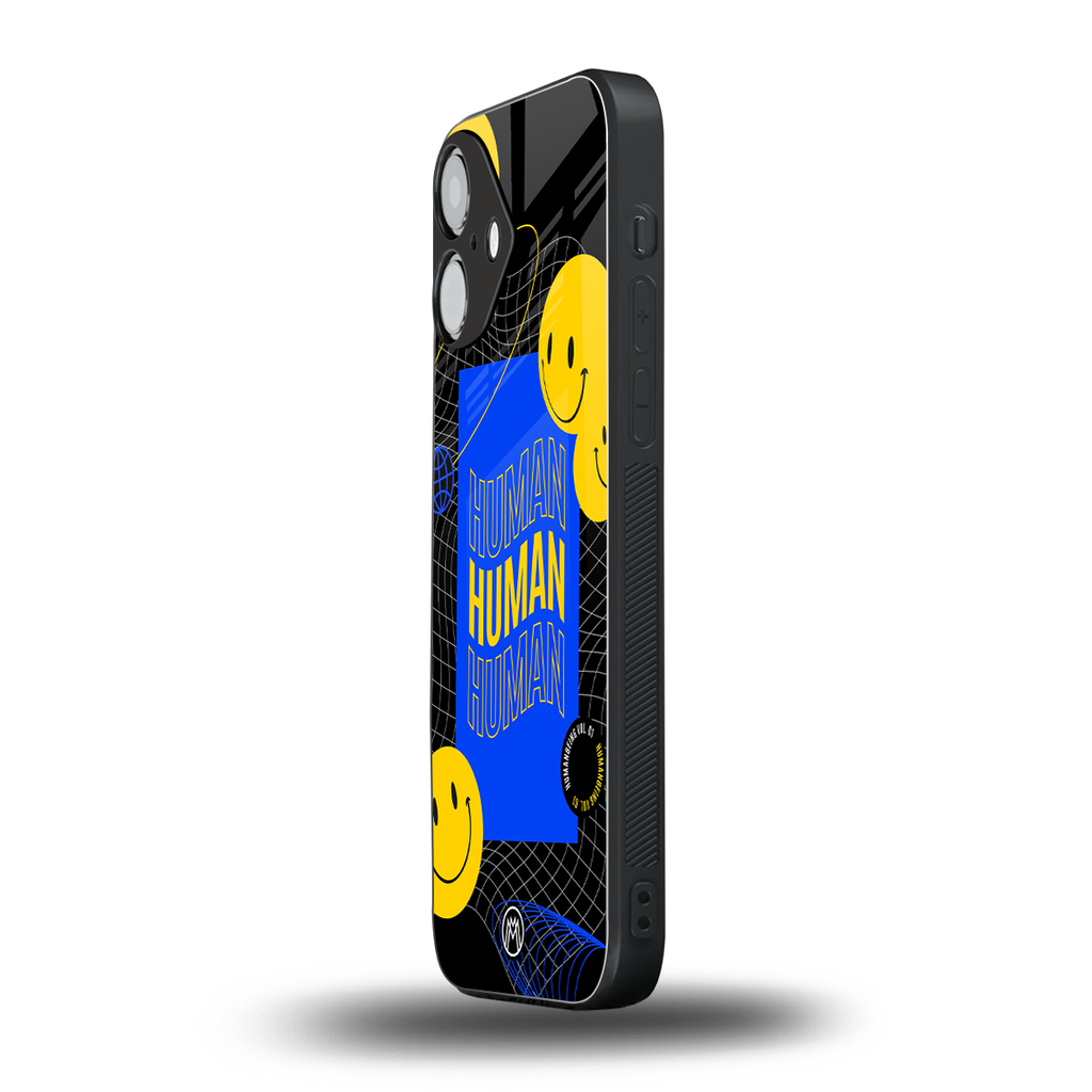 human being back phone cover | glass case for iphone 16