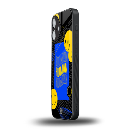 human being back phone cover | glass case for iphone 16