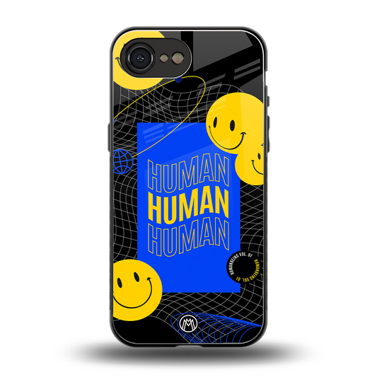human being back phone cover | glass case for iphone 16e