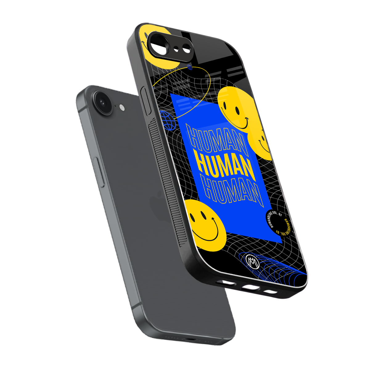 human being back phone cover | glass case for iphone 16e